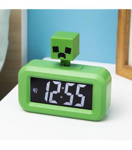 Paladone Minecraft Axolotl Digital Alarm Clock with Night Light